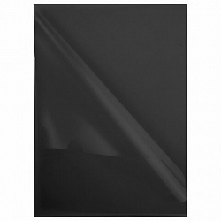 Папка-уголок жесткая прозрачная А4 BRAUBERG UNIVERSAL, черная, 0,15 мм, со штрихкодом, 273051