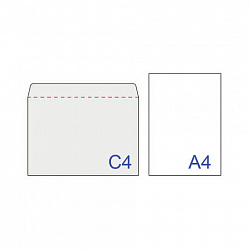 Конверты С4 (229х324 мм), отрывная лента, 100 г/м2, КОМПЛЕКТ 500 шт., 41773