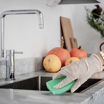 Губки для посуды 9,6х6,4х2,7 см, КОМПЛЕКТ 10 шт., MAXI, поролон с абразивным слоем, ОФИСМАГ К0012, 601553