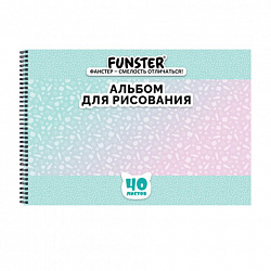 Альбом для рисования А4 40 л., гребень, обложка картон, FUNSTER, 200х290 мм, кросс-серия "КОШАЧЬИ ЛАПКИ", 107520