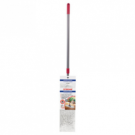 Швабра-рамка для СУХОЙ УБОРКИ, 40 см, телескопический черенок из нержавеющей стали 125 см, МОП хлопок, LAIMA, 603605