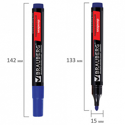 Маркеры перманентные BRAUBERG "Contract", НАБОР 4 ЦВЕТА, круглый наконечник 3 мм, 150474