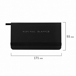 Еженедельник недатированный с резинкой 171х93 мм, BRAUBERG, твердый, 64 л., "Minimal", черный, 116309