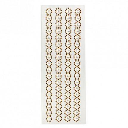 Стразы самоклеящиеся на ленте "ЖЕМЧУЖНЫЕ", 15 мм, 4 ленты, на подложке, ОСТРОВ СОКРОВИЩ, 662244