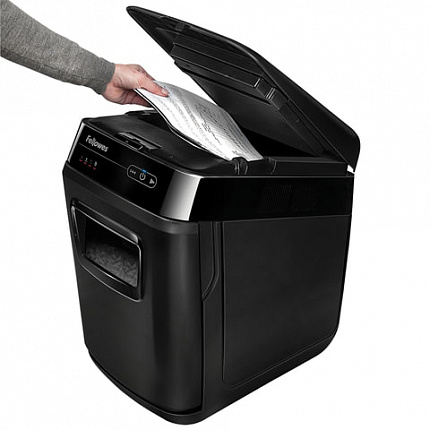 Уничтожитель (шредер) FELLOWES AUTOMAX 200C, 4 уровень секретности, фрагменты 4х38 мм, 200 листов, корзина 32 литра, FS-465, FS-46536
