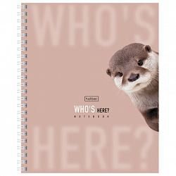 Тетрадь А5 48 л. HATBER гребень, клетка, Soft-touch ламинация, "Кто здесь?" (микс в спайке), 093578, 48Т5лВ1гр