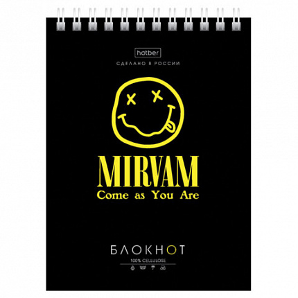 Блокнот МАЛЫЙ ФОРМАТ А6, 40 л., гребень, картон, клетка, HATBER, "Проект "Капланопись", 090639, 40Б6В1гр