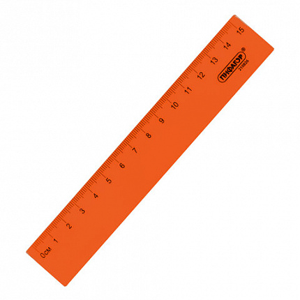 Линейка пластиковая 15 см, ПИФАГОР, неоновая, ассорти, 210826