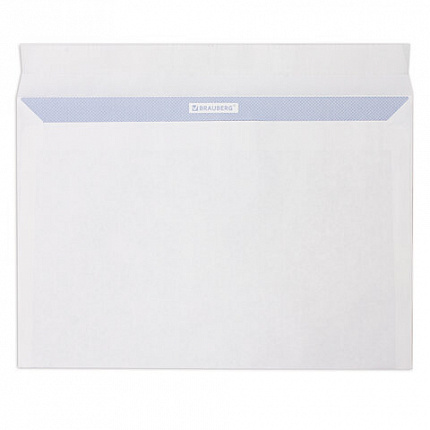 Конверты С4 (229х324 мм), отрывная лента, внутренняя запечатка, 100 г/м2, КОМПЛЕКТ 50 шт., BRAUBERG, 112181, С4НКРс-50(BRAUB