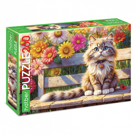 Пазл картонный "КОШАЧЬИ ЗАБАВЫ" 260 элементов АССОРТИ, 220х330 мм, HATBER