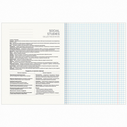 Тетрадь предметная NATURE 48л, обложка картон, ОБЩЕСТВОЗНАНИЕ, клетка, подсказ, BRAUBERG, 404771