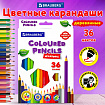 Карандаши цветные BRAUBERG PREMIUM, 36 цветов, шестигранные, грифель 3,3 мм, натуральное дерево, 181659
