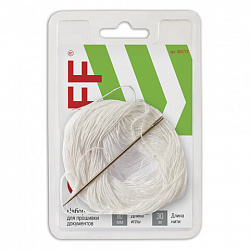 Набор для прошивки документов (игла 80 мм, нить 30 м), в блистере, STAFF, 604772