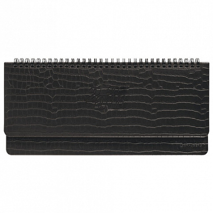 Планинг датированный 2026 305х140 мм BRAUBERG "Comodo", под кожу, черный, 117223