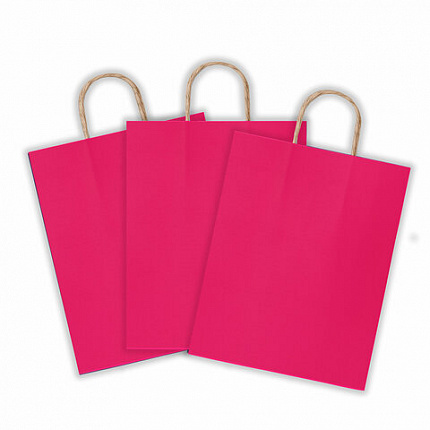 Крафт-пакет бумажный "Ruby red" 26х15х35 см, с кручеными ручками, плотность 80 г/м2, моноцвет, 112412