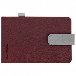 Еженедельник недатированный МАЛЫЙ ФОРМАТ 105х158мм BRAUBERG "Modern" под кожу, застежка, 64 листа, бордовый, 118658