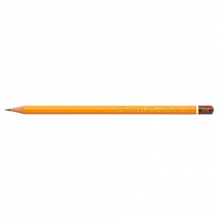 Карандаш чернографитный KOH-I-NOOR 1500, 1шт., 10H, корпус желтый, заточенный, 150010H01170