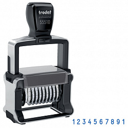 Нумератор металлический, 10 разрядов, оттиск 47х5 мм, синий, TRODAT 55510, подушка, 173113