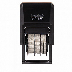 Датер-мини, месяц БУКВАМИ, оттиск 20х3,8 мм, синий, TRODAT 4810 P4, корпус черный, подушка, 70621