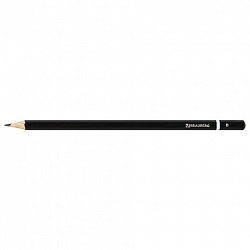 Карандаш чернографитный BRAUBERG, 1 шт., "Touch line", В, корпус черный, заточенный, 180622