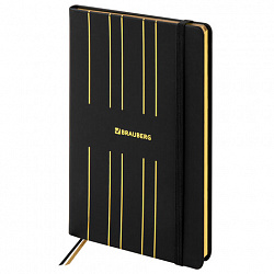 Блокнот А5 (135х205 мм), BRAUBERG "TOUCH", под кожу, 80 л., линия, черный, 113409