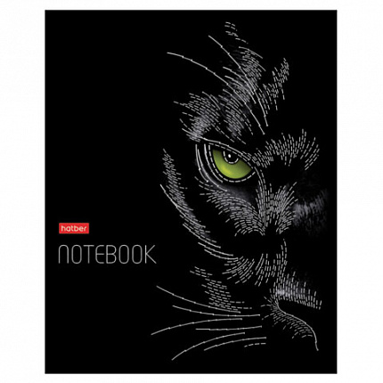 Тетрадь А5 48 л., HATBER скоба, клетка, матовая ламинация, 3D-фольга, "Кошки-мишки" (микс), 087356, 48Т5лофВ1