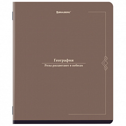 Тетрадь предметная VINTAGE 48 л., SoftTouch, ГЕОГРАФИЯ, клетка, подсказ, BRAUBERG, 405152