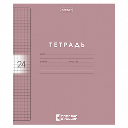 Тетрадь обложка пластик, 24 л., клетка, HATBER, Color Set (микс в спайке), 092030, 24Т5В1пл