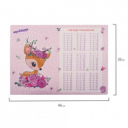 Настольное покрытие ЮНЛАНДИЯ, А3+, пластик, 46x33 см, "Fawn", 270395