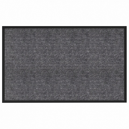 Коврик придверный 80х120 см, СЕРЫЙ, влаго-грязезащитный, 450 г/м2, ребристый, PRIMILA (ПРИМИЛА) EXTRA, 701025