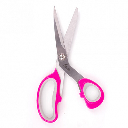 Ножницы портновские ОСТРОВ СОКРОВИЩ ПРЕМИУМ, 210 мм, фуксия с резиновыми серыми вставками, 237454
