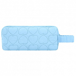 Пенал-косметичка HEIKKI (ХЕЙКИ) с ручкой, 1 отделение, стеганый полиэстер, 21х8х5 см, голубой, 273607