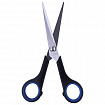 Ножницы BRAUBERG "Soft Grip", 165 мм, черно-синие, резиновые вставки, 3-сторонняя заточка, 230761