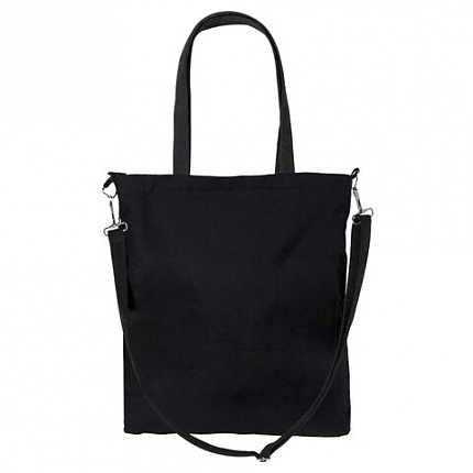 Сумка шоппер HEIKKI EQUIP (ХЕЙКИ), канвас, карманы, 38х35 см, черный, 272441