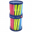 Ручка шариковая BRAUBERG SOFT TOUCH STICK "NEON", СИНЯЯ, мягкое покрытие, корпус ассорти, узел 0,7 мм, 143697