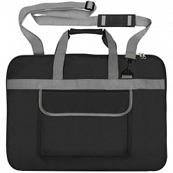 Сумка для художника СУПЕР РАЗМЕР А2+ (62 см х 45 см), чёрная, накладной карман, BRAUBERG ART CLASSIC, 272986