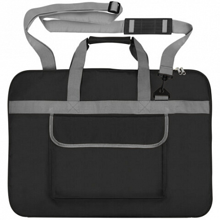 Сумка для художника СУПЕР РАЗМЕР А2+ (62 см х 45 см), чёрная, накладной карман, BRAUBERG ART CLASSIC, 272986