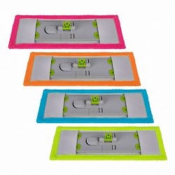 Насадка МОП плоская КОМПЛЕКТ 4 шт., УНИВЕРСАЛЬНАЯ для швабр 38-42 см (ТИП К), микрофибра, LAIMA, 607459