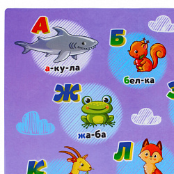 Настольное покрытие ЮНЛАНДИЯ для труда и творческих занятий, ПВХ, "АЛФАВИТ", 50х70 см, 662457