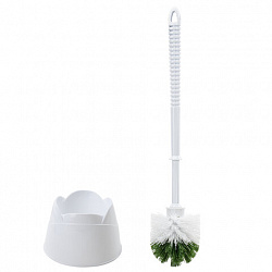 Ершик для унитаза с подставкой, пластик, белый, ЛЮБАША, 603627