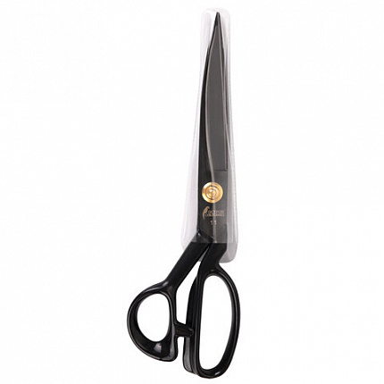 Ножницы портновские 290 мм, КЛАССИЧЕСКИЕ, черные, ручки с силиконовым покрытием, ОСТРОВ СОКРОВИЩ, 665599