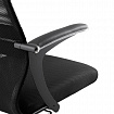 Кресло МЕТТА "SU-C-8-Т" хром, с подлокотниками, ткань-сетка, сиденье мягкое, черное
