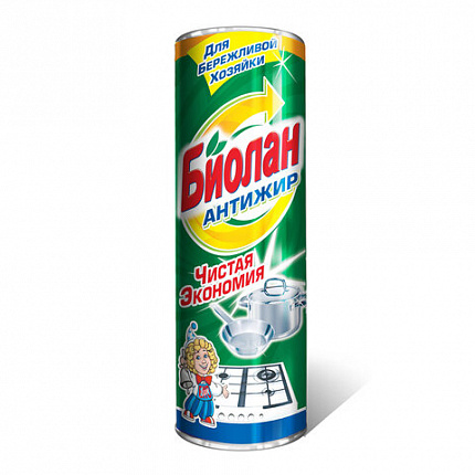 Чистящее средство 400 г, БИОЛАН "Антижир", порошок, 30-6