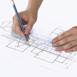 Линейка с роликом (рейсшина) 22 см, металлический ролик, картонная коробка, STAFF, 210869