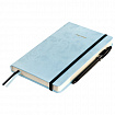 Ежедневник недатированный А5 138x213 мм, BRAUBERG "Velvet", резинка, держатель, 160 л., серо-голубой, 116245