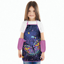Фартук с нарукавниками для уроков труда ЮНЛАНДИЯ, регулировка по росту, 46х54 см, "Colorful butterfly", 273763