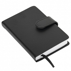 Скетчбук, белая бумага 140 г/м2 90х140 мм, 80 л., КОЖЗАМ, застежка, BRAUBERG ART CLASSIC, черный, 116459