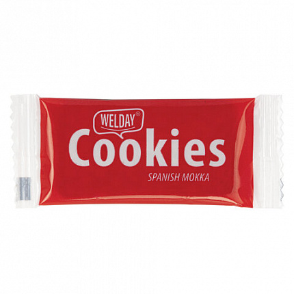 Печенье хрустящее в индивидуальной упаковке, WELDAY (ВЭЛДЭЙ) "Испанский Мокко", 100 штук в офис-боксе, 624097