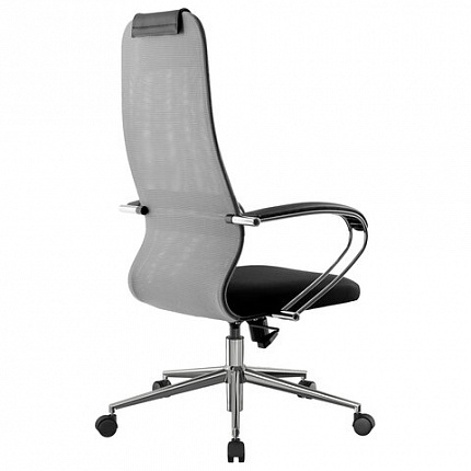 Кресло офисное BRABIX PREMIUM "Ultimate EX-800" хром, плотная двойная сетка Х2, черное/серое, 532912