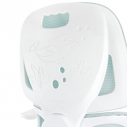 Кресло детское с поясничной поддержкой BRABIX KIDS "MG-225", сетка/ткань TW, голубое, 533317